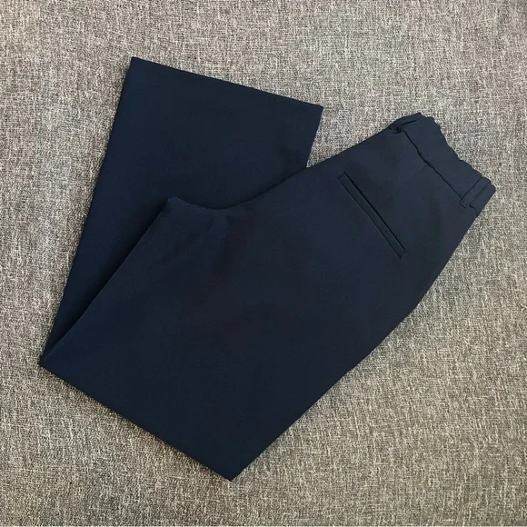 Abercrombie & Fitch Sloane Tailored Pants | Ultra High Rise Wide Leg | Navy 2S - Picture 8 of 13